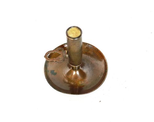 ANTIQUE EARLY METALWARE 18THC BRASS SINGLE CHAMBERSTICK ENGLISH C177080 - ADDITIONAL PHOTO 2