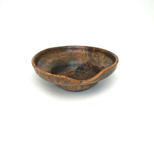 antique treen single 18thc turned burr birch bowl swedish c178090 - CATEGORY: ANTIQUE MISCELLANEOUS - DATED 18TH CENTURY