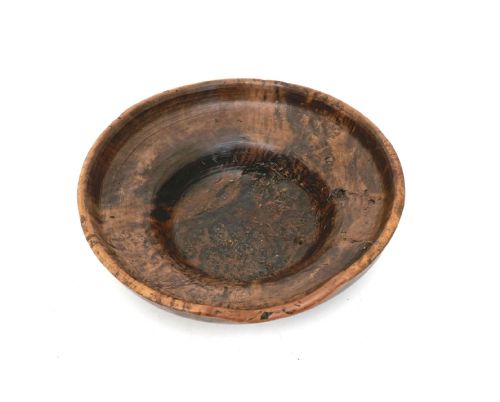 ANTIQUE TREEN SINGLE 18THC TURNED BURR BIRCH BOWL SWEDISH C178090 - ADDITIONAL PHOTO 1