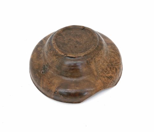 ANTIQUE TREEN SINGLE 18THC TURNED BURR BIRCH BOWL SWEDISH C178090 - ADDITIONAL PHOTO 2