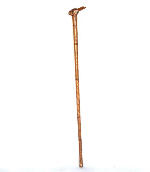 antique folk art 19thc boxwood carved hare walking stick english c188090 - CATEGORY: ANTIQUE MISCELLANEOUS - DATED 19TH CENTURY