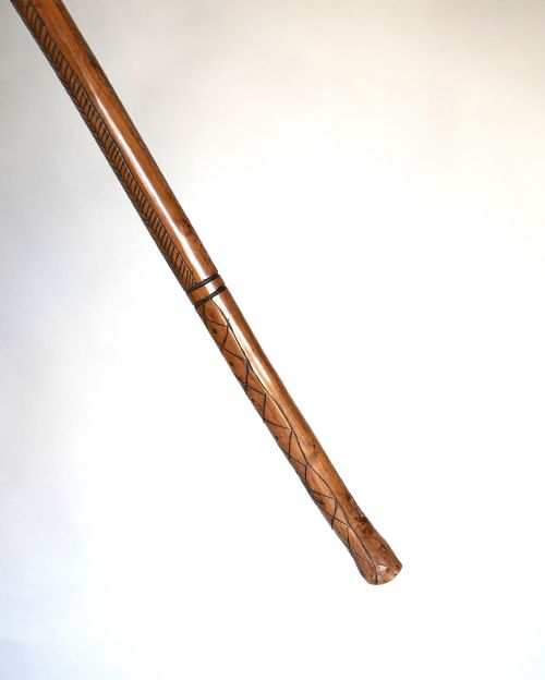 ANTIQUE FOLK ART 19THC BOXWOOD CARVED HARE WALKING STICK ENGLISH C188090 - ADDITIONAL PHOTO 5