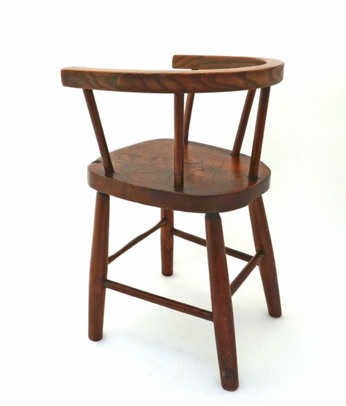 ANTIQUE EARLY FURNITURE SINGLE 19THC ELM ASH BEECH CHILDS CHAIR ENGLISH C187090 - ADDITIONAL PHOTO 1
