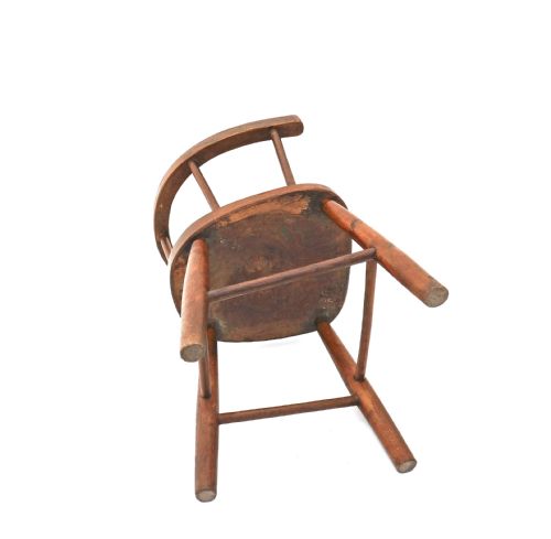 ANTIQUE EARLY FURNITURE SINGLE 19THC ELM ASH BEECH CHILDS CHAIR ENGLISH C187090 - ADDITIONAL PHOTO 4
