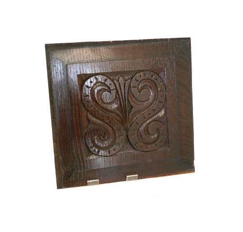 antique early carving 17thc oak carved single coffer panel english c164060 - CATEGORY: ANTIQUE MISCELLANEOUS - DATED 17TH CENTURY