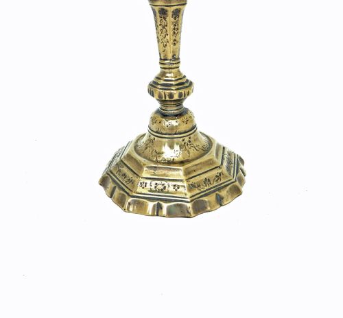 ANTIQUE EARLY METALWARE 18THC SINGLE BRASS CANDLELABRA FRENCH C174060 - ADDITIONAL PHOTO 1