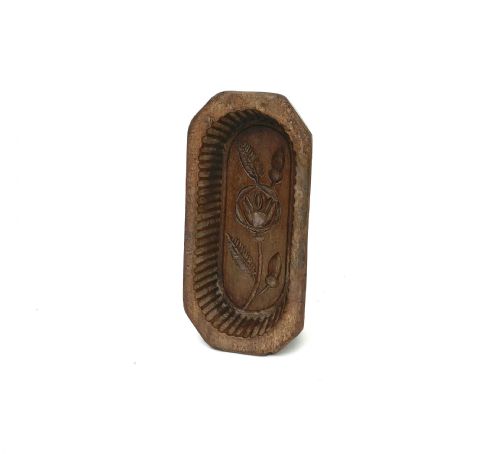 ANTIQUE TREEN 19THC BEECH BUTTER MOULD WITH ROSE DECORATION ENGLISH C184060 - ADDITIONAL PHOTO 1
