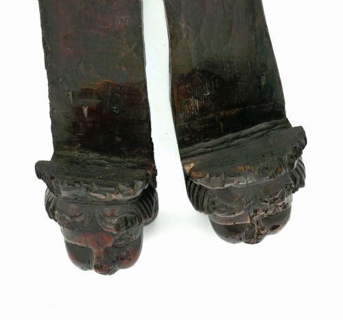 ANTIQUE EARLY CARVINGS PAIR OF 17THC FRUITWOOD CARVED CHERUB CORBELS FLEMISH C166080 - ADDITIONAL PHOTO 2
