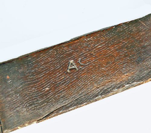 ANTIQUE OAK FURNITURE 17THC JOYNED OAK BENCH FORM WITH OWNERS INITIALS AS ENGLISH C162040 - ADDITIONAL PHOTO 5