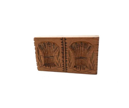 ANTIQUE TREEN KITCHENALIA SINGLE 19THC FRUITWOOD WHEATSHEAF BUTTER MOULD ENGLISH C184060 - ADDITIONAL PHOTO 3