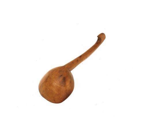 ANTIQUE TREEN KITCHENALIA SINGLE 19THC WELSH FRUITWOOD CAWL LADLE C184060 - ADDITIONAL PHOTO 3