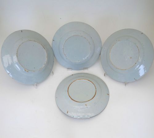 ANTIQUE EARLY POTTERY FOUR 18THC POLYCHROME DUTCH DELFT PLATES C176080 - ADDITIONAL PHOTO 2