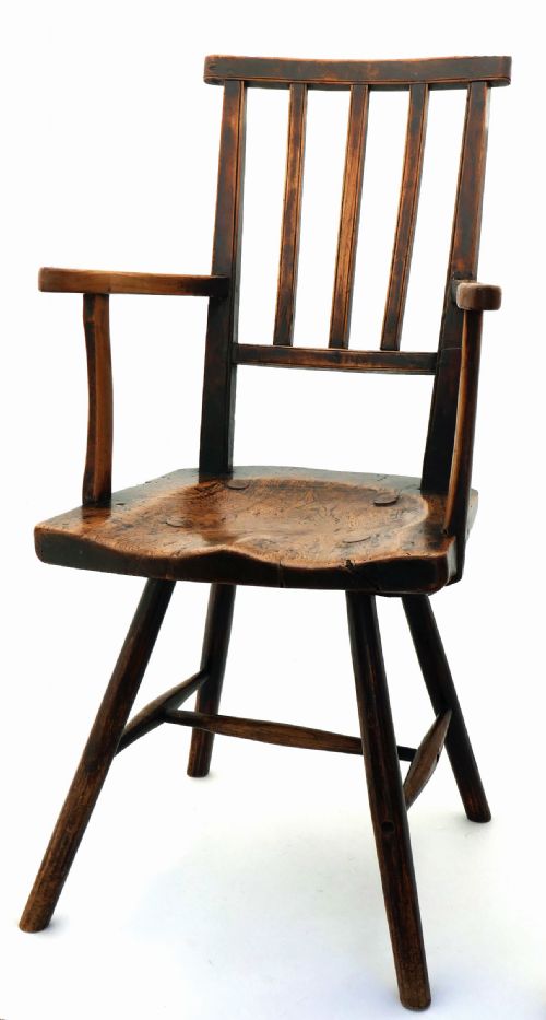 antique primitive furniture 18thc elm ash fruitwood armchair english c177090 - CATEGORY: ANTIQUE CHAIRS - DATED 18TH CENTURY