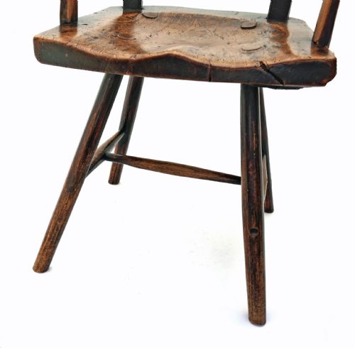 ANTIQUE PRIMITIVE FURNITURE 18THC ELM ASH FRUITWOOD ARMCHAIR ENGLISH C177090 - ADDITIONAL PHOTO 1