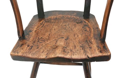 ANTIQUE PRIMITIVE FURNITURE 18THC ELM ASH FRUITWOOD ARMCHAIR ENGLISH C177090 - ADDITIONAL PHOTO 2