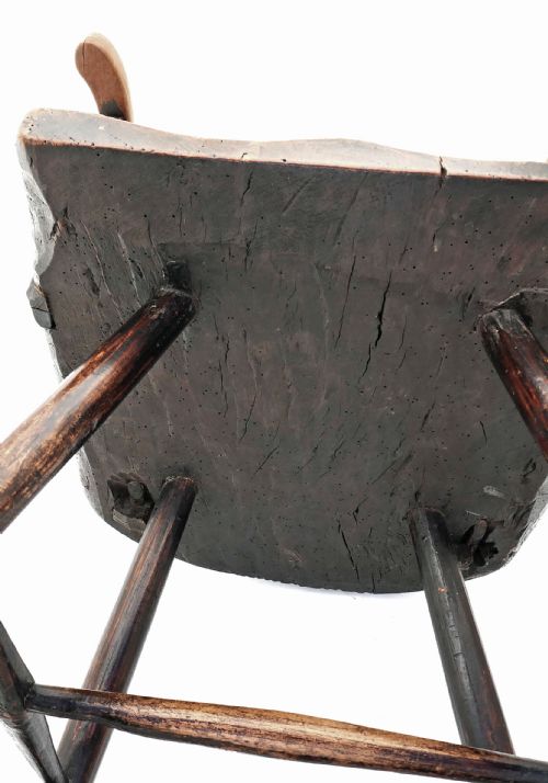 ANTIQUE PRIMITIVE FURNITURE 18THC ELM ASH FRUITWOOD ARMCHAIR ENGLISH C177090 - ADDITIONAL PHOTO 7