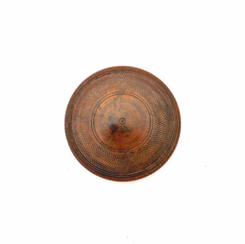 ANTIQUE 19THC TREEN FRUITWOOD ENGINE TURNED SNUFF BOX ENGLISH C184060 - ADDITIONAL PHOTO 1