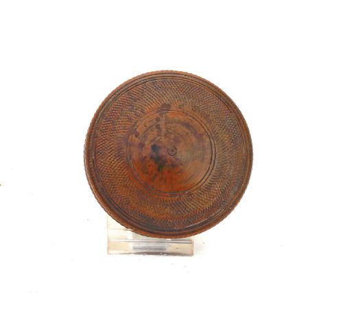 ANTIQUE 19THC TREEN FRUITWOOD ENGINE TURNED SNUFF BOX ENGLISH C184060 - ADDITIONAL PHOTO 2