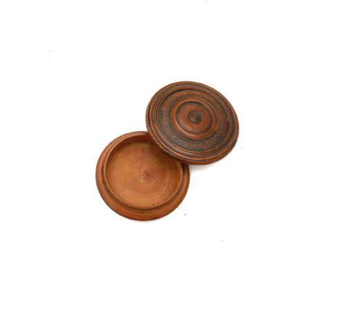 ANTIQUE 19THC TREEN FRUITWOOD ENGINE TURNED SNUFF BOX ENGLISH C184060 - ADDITIONAL PHOTO 3