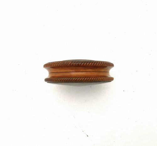 ANTIQUE 19THC TREEN FRUITWOOD ENGINE TURNED SNUFF BOX ENGLISH C184060 - ADDITIONAL PHOTO 4