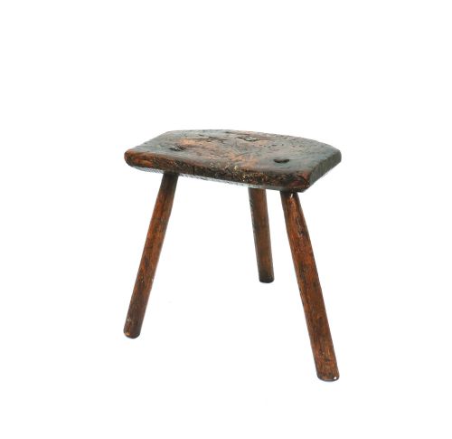 antique country furniture 18thc west country ash three legged stool english c177090 - CATEGORY: ANTIQUE STOOLS - DATED 18TH CENTURY