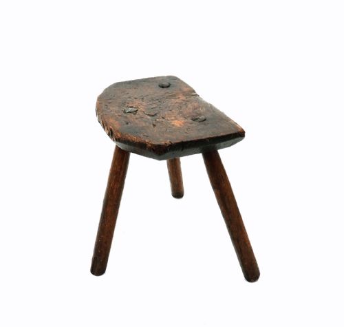 ANTIQUE COUNTRY FURNITURE 18THC WEST COUNTRY ASH THREE LEGGED STOOL ENGLISH C177090 - ADDITIONAL PHOTO 3