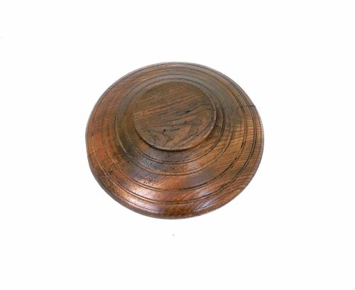 EARLY ANTIQUE TREEN 18THC ELM TURNED TAZZA WITH INCISED RING DECORATION ENGLISH C1780C1800 - ADDITIONAL PHOTO 2
