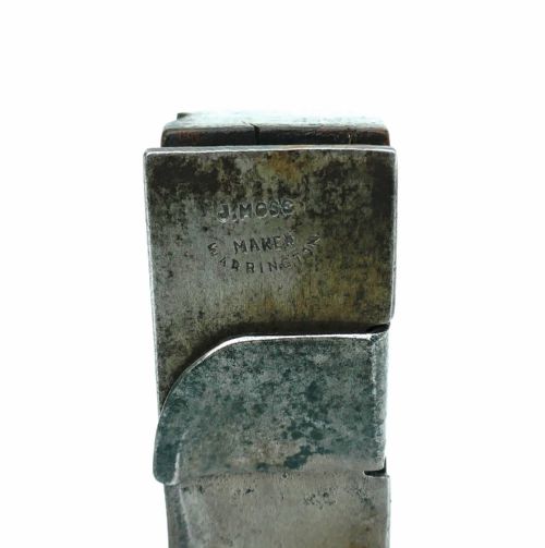 ANTIQUE TREEN SINGLE 18THC WOODWORKING PLANE BY JMOSS WARRINGTON ENGLISH C1780C1800 - ADDITIONAL PHOTO 4