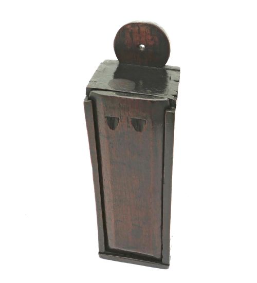 antique collectable 18thc oak wall hanging candle box english c177090 - CATEGORY: ANTIQUE BOXES - DATED 18TH CENTURY