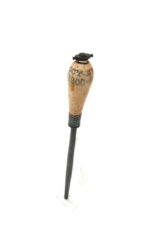 ANTIQUE METALWARE 18THC BONE HANDLED BUTCHERS STEEL DATED OCT 291800 R NICHOLS ENGLISH C1770C1800 - ADDITIONAL PHOTO 3