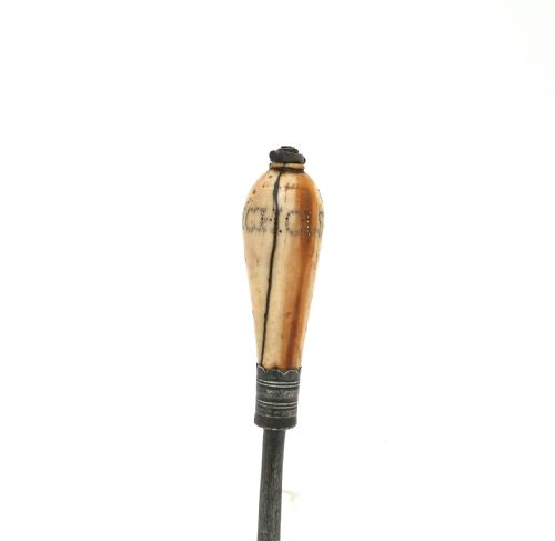 ANTIQUE METALWARE 18THC BONE HANDLED BUTCHERS STEEL DATED OCT 291800 R NICHOLS ENGLISH C1770C1800 - ADDITIONAL PHOTO 4