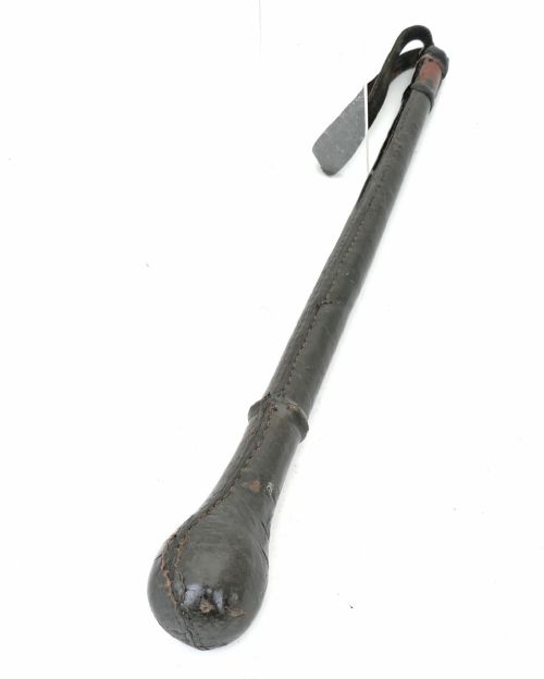 ANTIQUE COLLECTABLES 18THC LEATHER CLAD GENTLEMAN'S CUDGEL ENGLISH C177090 - ADDITIONAL PHOTO 3