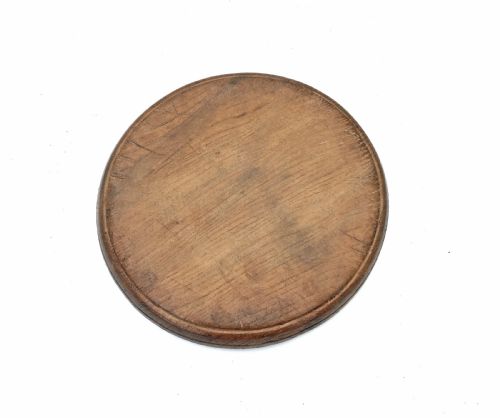 ANTIQUE EARLY TREEN 18THC ELM TURNED FOOD PLATTER WITH RAISED RIM ENGLISH C177080 - ADDITIONAL PHOTO 3