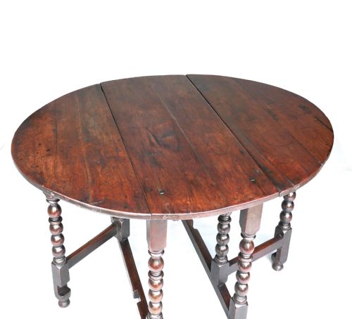 antique 17thc furniture charles 11 small walnut joyned gateleg table english c167080 - CATEGORY: ANTIQUE TABLES - DATED 17TH CENTURY