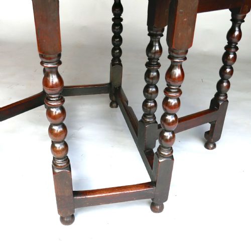 ANTIQUE 17THC FURNITURE CHARLES 11 SMALL WALNUT JOYNED GATELEG TABLE ENGLISH C167080 - ADDITIONAL PHOTO 2
