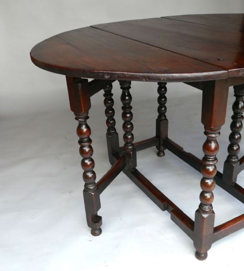 ANTIQUE 17THC FURNITURE CHARLES 11 SMALL WALNUT JOYNED GATELEG TABLE ENGLISH C167080 - ADDITIONAL PHOTO 3