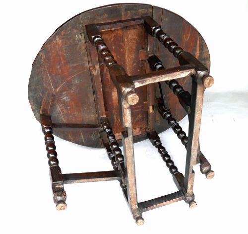 ANTIQUE 17THC FURNITURE CHARLES 11 SMALL WALNUT JOYNED GATELEG TABLE ENGLISH C167080 - ADDITIONAL PHOTO 8