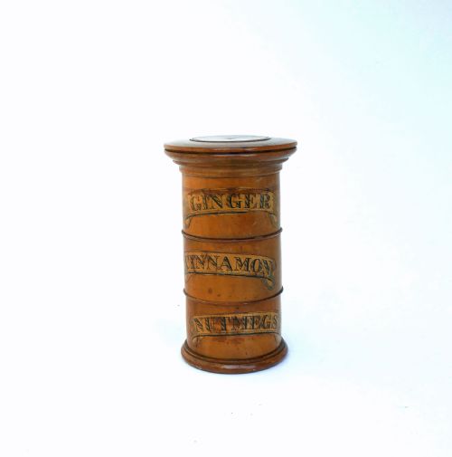 antique treen kitchenalia 19thc sycamore spice tower english c180020 - CATEGORY: ANTIQUE MISCELLANEOUS - DATED 19TH CENTURY