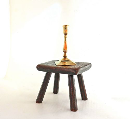 antique country furniture 19thc elm ash candlestand stool english c184060 - CATEGORY: ANTIQUE STOOLS - DATED 19TH CENTURY