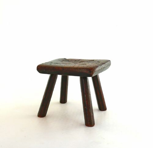 ANTIQUE COUNTRY FURNITURE 19THC ELM ASH CANDLESTAND STOOL ENGLISH C184060 - ADDITIONAL PHOTO 1