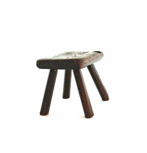 ANTIQUE COUNTRY FURNITURE 19THC ELM ASH CANDLESTAND STOOL ENGLISH C184060 - ADDITIONAL PHOTO 4