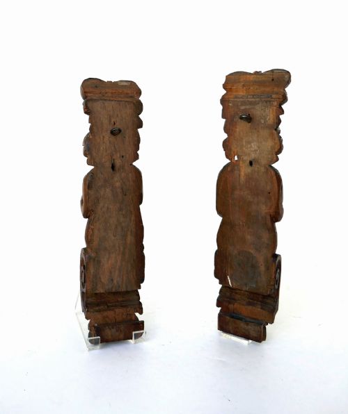 ANTIQUE EARLY CARVINGS PAIR OF 17THC MUSIC PLAYING PUTTI CARYATIDS FLEMISH C166080 - ADDITIONAL PHOTO 1