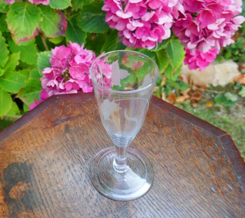 ANTIQUE GLASS SINGLE 18THC ENGLISH ENGRAVED GEORGIAN ALE GLASS C174060 - ADDITIONAL PHOTO 5