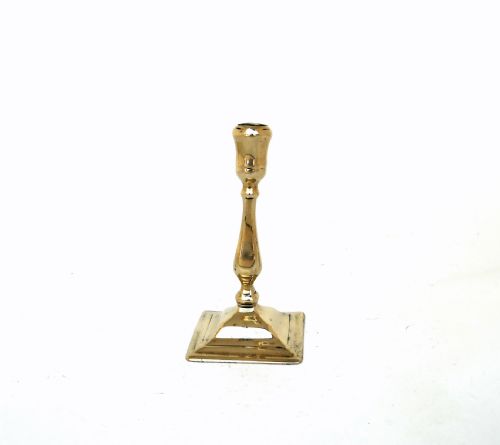 antique early metalware 18thc square base single candlestick english c171014 - CATEGORY: ANTIQUE LIGHTING - DATED 18TH CENTURY