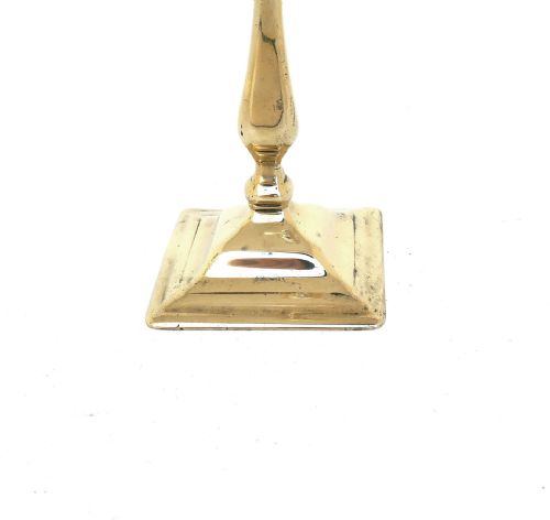 ANTIQUE EARLY METALWARE 18THC SQUARE BASE SINGLE CANDLESTICK ENGLISH C171014 - ADDITIONAL PHOTO 1