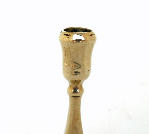 ANTIQUE EARLY METALWARE 18THC SQUARE BASE SINGLE CANDLESTICK ENGLISH C171014 - ADDITIONAL PHOTO 2