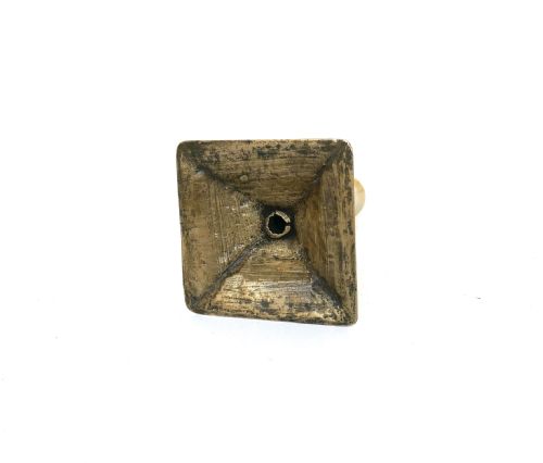 ANTIQUE EARLY METALWARE 18THC SQUARE BASE SINGLE CANDLESTICK ENGLISH C171014 - ADDITIONAL PHOTO 4