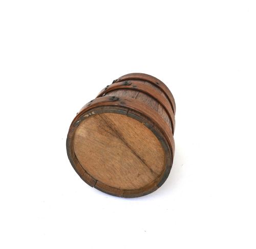 ANTIQUE KITCHENALIA 19THC STAVED OAK ASH BOUND LIDDED FLOUR BARREL ENGLISH C186080 - ADDITIONAL PHOTO 3