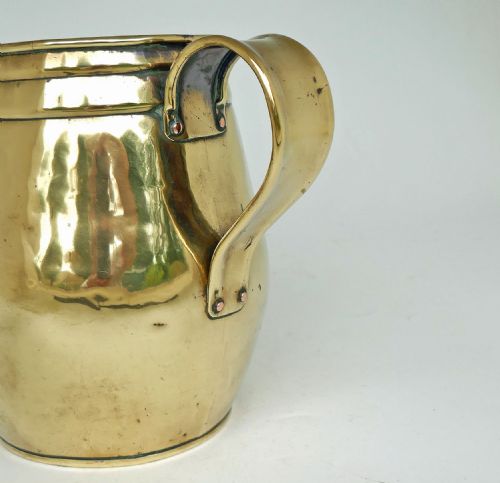 EARLY ANTIQUE METALWARE 19THC GEORGIAN BRASS ALE CIDER JUG ENGLISH C180020 - ADDITIONAL PHOTO 3