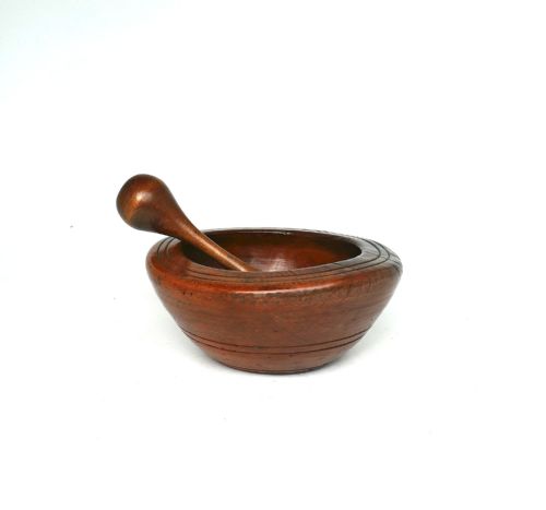 antique early treen 19thc fruitwood small pestle mortar french c182040 - CATEGORY: ANTIQUE MISCELLANEOUS - DATED 19TH CENTURY